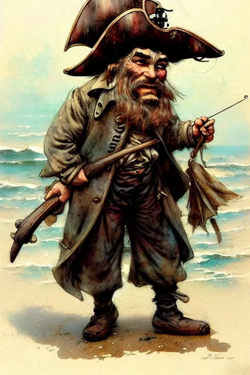 Image similar to (((((1950s pirate long john silver . muted colors.))))) by Jean-Baptiste Monge !!!!!!!!!!!!!!!!!!!!!!!!!!!