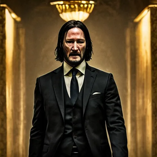 Image similar to charlie white as john wick, 4k, high detail, high-resolution photograph, professional photography, ultra-detail