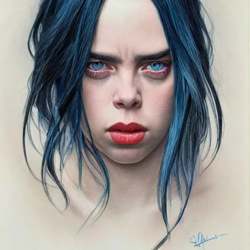 Image similar to Billie Eilish, by Mark Brooks, by Donato Giancola