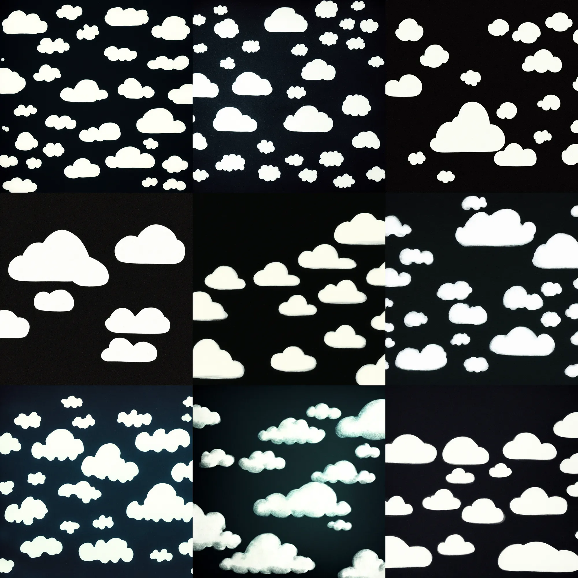 Prompt: stock photo of cloud, black background, illustration, art by studio ghibli