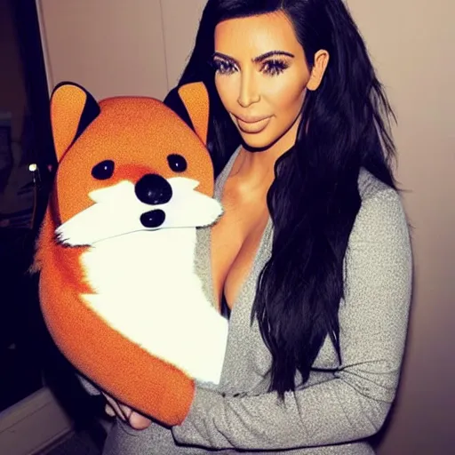 Prompt: kim kardashian as an anthropomorphic furry fox