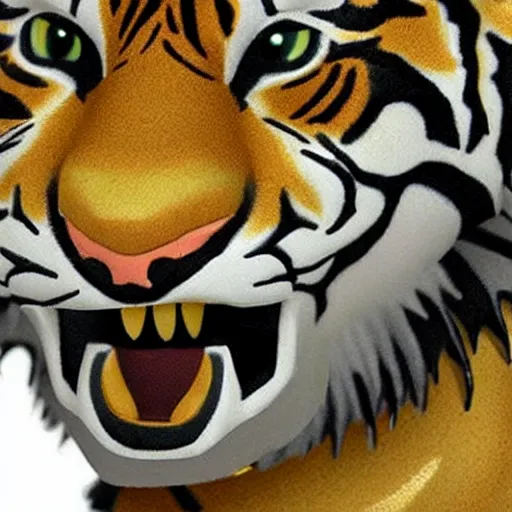 Image similar to photo realistic miniature sabretooth tiger house cat sabertooth, detail, featured