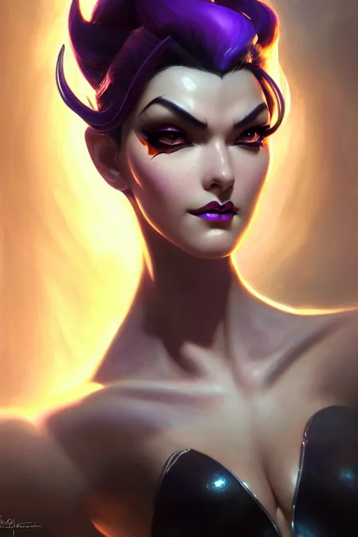 Prompt: pretty widowmaker from overwatch, fantasy, fantasy art, character portrait, portrait, close up, highly detailed, scifi art, intricate detail, amazing detail, sharp focus, vintage fantasy art, vintage sci - fi art, radiant light, trending on artstation, caustics, by boris vallejo