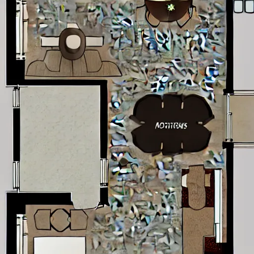 Prompt: A floor plan layout picture of a modern contemporary home