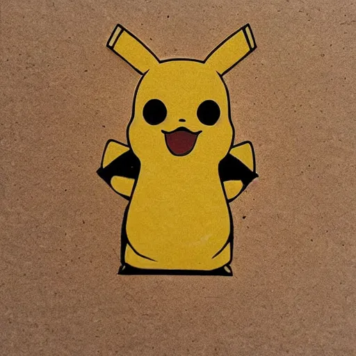 Prompt: a plywood pikachu