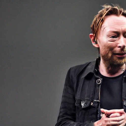 Image similar to happy thom yorke