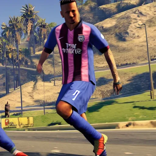 Image similar to screenshot of neymar in gta v, grand theft auto