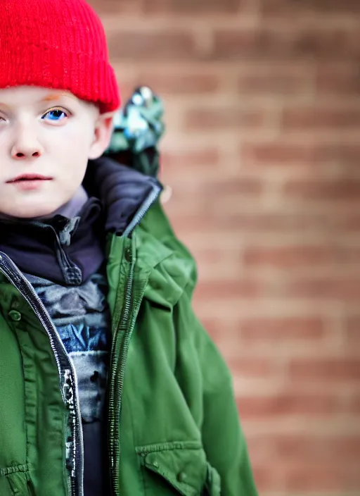 Image similar to portrait photo still of real life young kyle broflovski, 8 k, 8 5 mm, f. 1 4