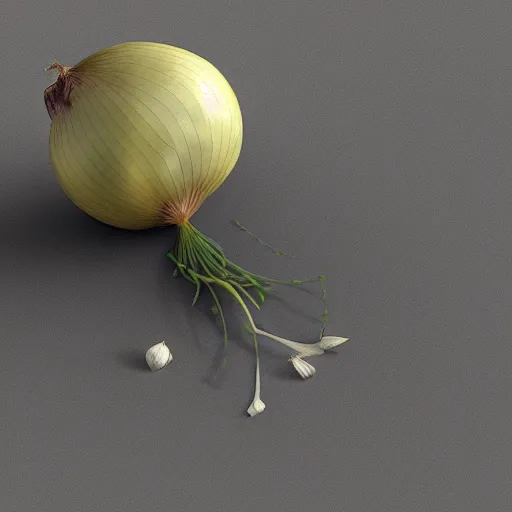 Image similar to onion very sad crying big tears cartoon, 3 d render