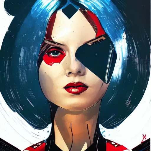 Image similar to female android, by DC comics and Sandra Chevrier