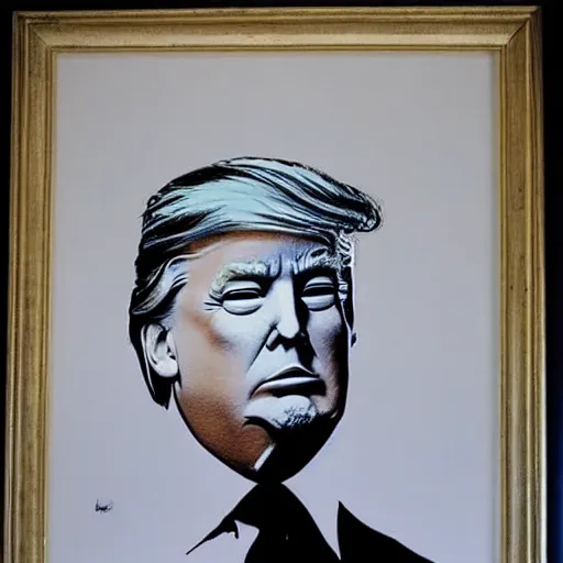 Image similar to donald trump by banksy,