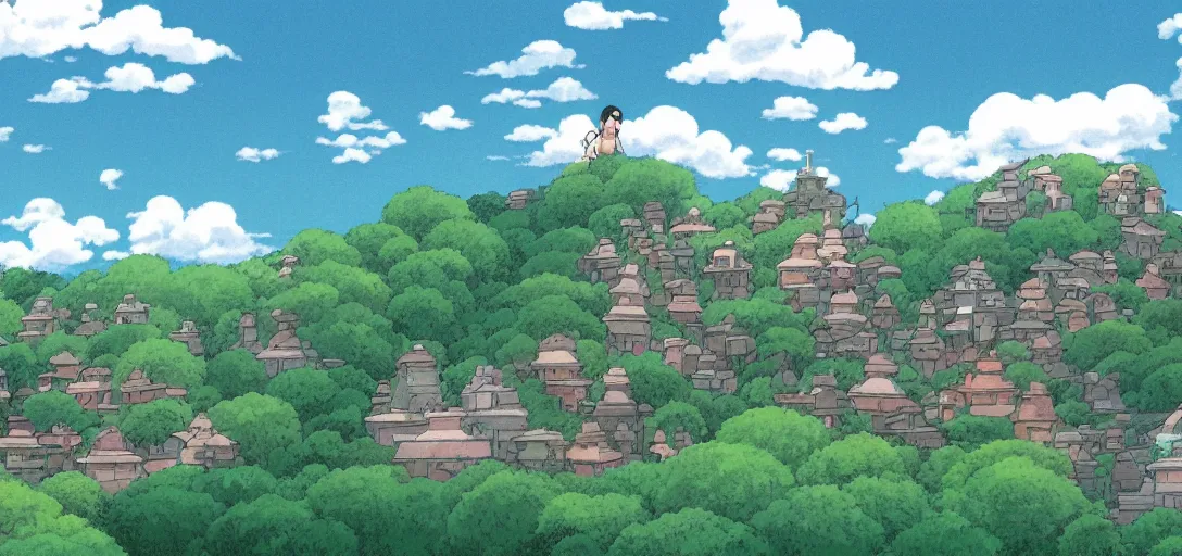 Prompt: Studio Ghibli Wallpaper, a cloudy day