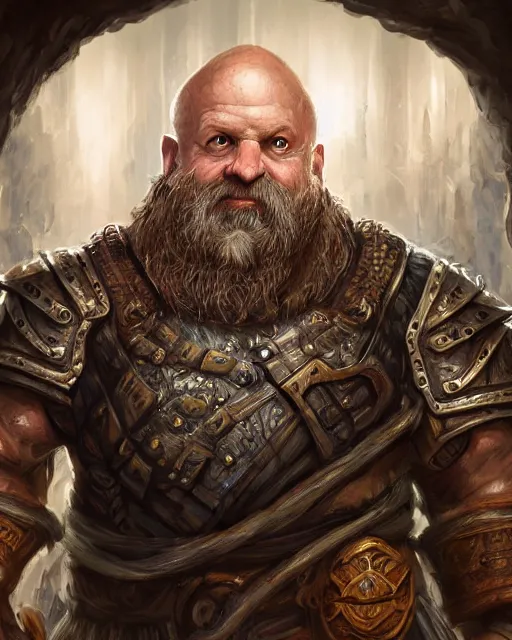 Prompt: Steve Ballmer as a dwarven warrior in a mysterious cave, highly detailed face, realistic face, beautiful detailed eyes, fantasy art, in the style of artgerm, illustration, epic, fantasy, intricate, hyper detailed, artstation, concept art, smooth, sharp focus, ray tracing, vibrant, photorealistic