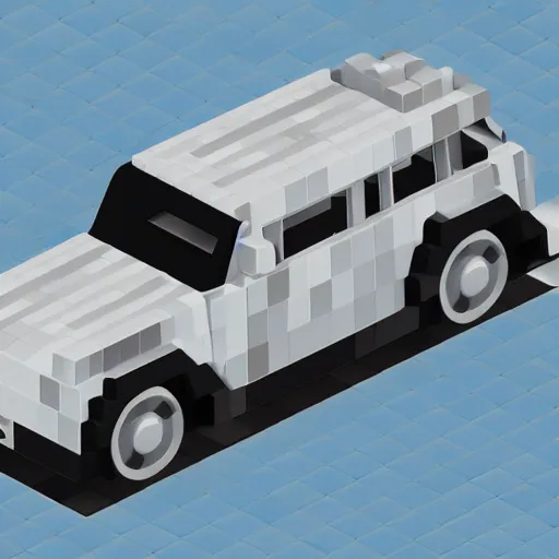 Image similar to a volkswagen beetle made of voxels isometric hd