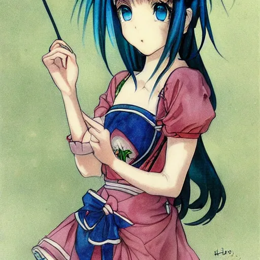 Image similar to beatiful girl by Hiroshi Yoshida, full body, lovely woman, anime eyes, anime face, very detailed, anime style