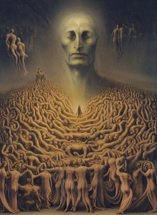 Image similar to the nine spheres of heaven from dante's divine comedy. highly detailed painting by zdzisław beksinski and henry fuseli. 8 k