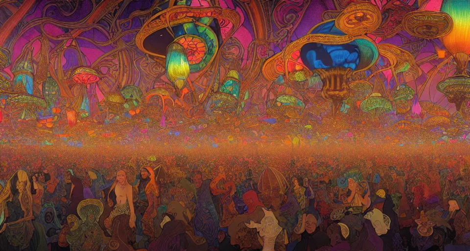 Image similar to An extremely psychedelic map illustration of the black rock city at night, colorful, surreal, dramatic lighting, magic mushrooms, psilocybin, LSD, map, detailed, intricate, elegant, highly detailed, digital painting, artstation, smooth, sharp focus, illustration, art by Krenz Cushart and Artem Demura and alphonse mucha