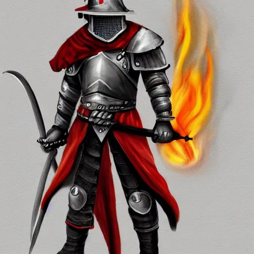 Image similar to A fantasy knight wearing firefighter gear and holding a fire axe, highly detailed, digital art, sharp focus, trending on art station, fire elemental, anime art style