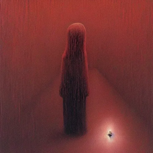 Image similar to Angry commuter ghost. Zdzisaw Beksinski.