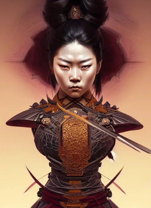 Image similar to ultra realistic illustration, wrathful samurai warrior woman, intricate, elegant, highly detailed, lotus flower, digital painting, artstation, concept art, smooth, sharp focus, illustration, art by artgerm and greg rutkowski and alphonse mucha and wlop