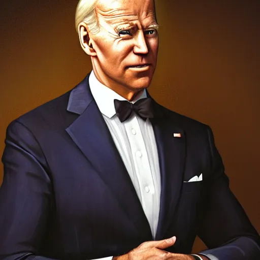 Image similar to the ultimate gigachad, incredibly muscular joe biden, joe biden with chiseled jawline, trending on /r/moreplatesmoredates, oil on canvas artstation by J. C. Leyendecker and Edmund Blair Leighton and Charlie Bowater octane render