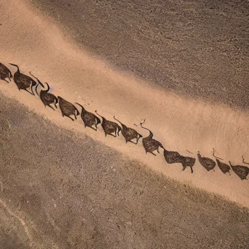 Prompt: aerial hd photograph of strange creatures with shadows in madagascar island