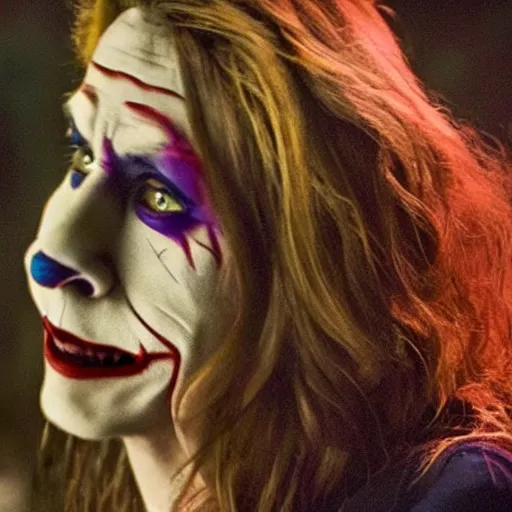 Prompt: stunning awe inspiring jennifer aniston as the joker, movie still 8 k hdr atmospheric lighting