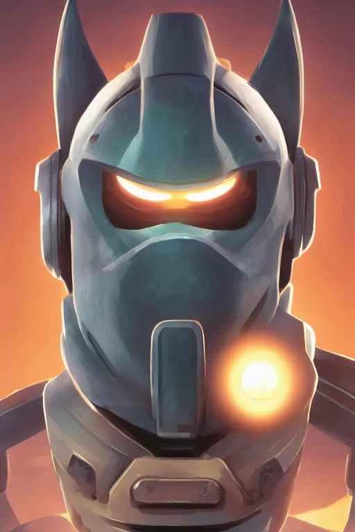 Image similar to epic mask helmet robot ninja portrait stylized as fornite style game design fanart by concept artist gervasio canda, behance hd by jesper ejsing, by rhads, makoto shinkai and lois van baarle, ilya kuvshinov, rossdraws global illumination radiating a glowing aura global illumination ray tracing hdr render in unreal engine 5