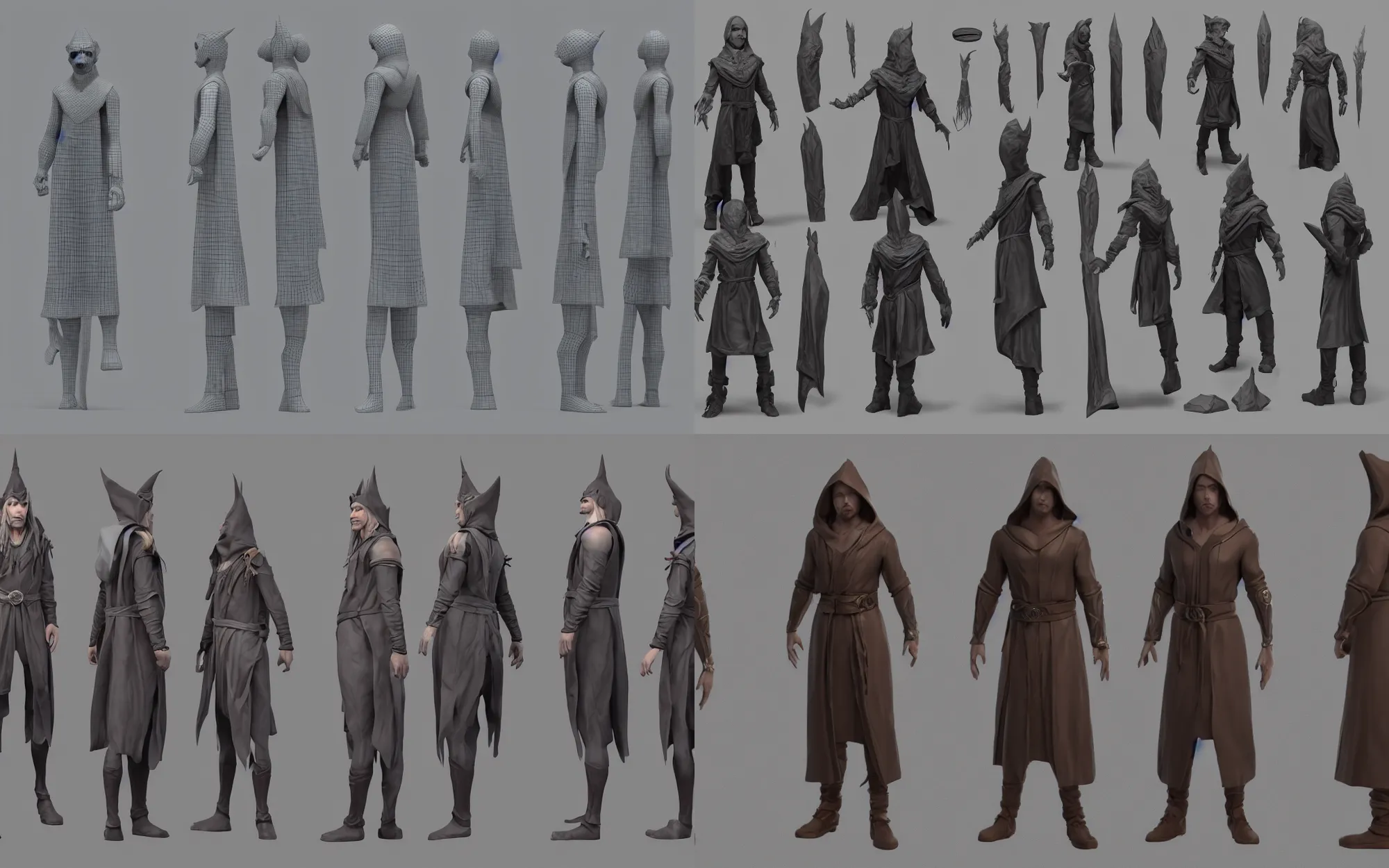 3d character design sheet, clean T-Pose of a male