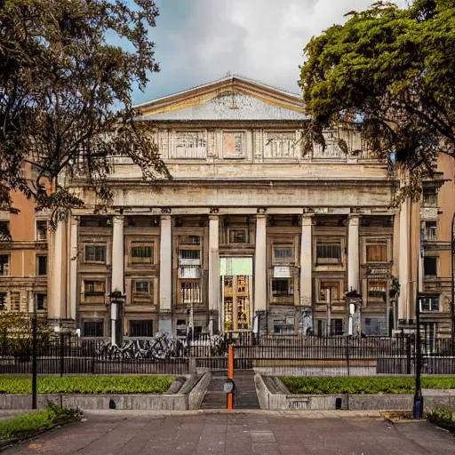 Image similar to University of Buenos Aires in a cyberpunk style, facultad de derecho UBA, detailed picture, hd