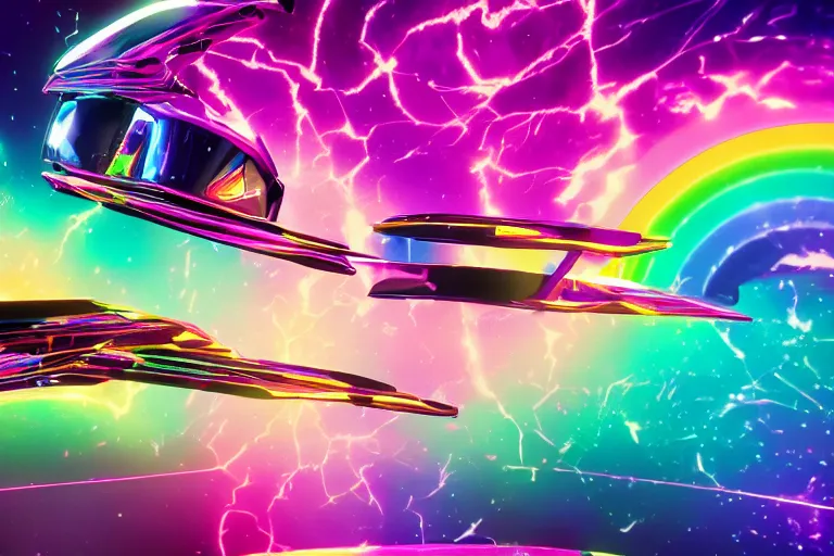 Image similar to lisa frank daft punk octane render 4k trending on flickr