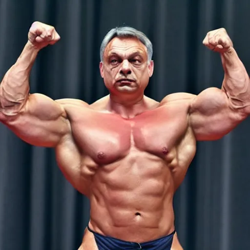 Prompt: Viktor Orban Bodybuilder