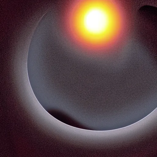Image similar to Black Hole consuming the Sun on the sky, photorealistic