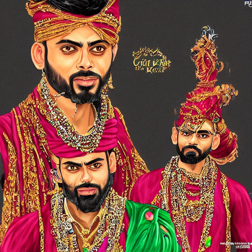 Image similar to portrait of virat kholi as a pimp, ultra realistic, highly detailed, canon 3 5 mm photography