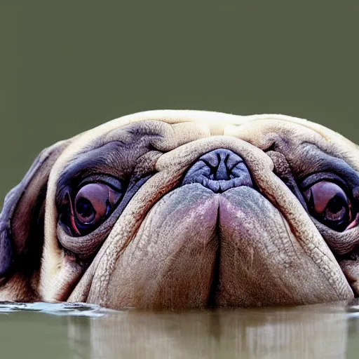 Image similar to a walrus that looks like a pug, national geographic photography