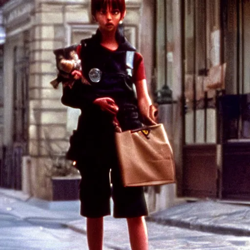 Prompt: Kiki from Kikis Delivery Servcie in the 1994 movie Léon: The Professional