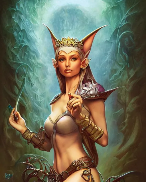 Image similar to a beautiful elf princess by julie bell and Ross Tran and Michael Whelan