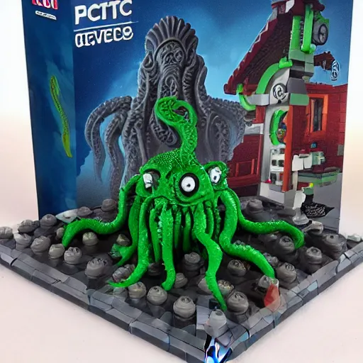 Image similar to lego set of cthulhu lovecraftian