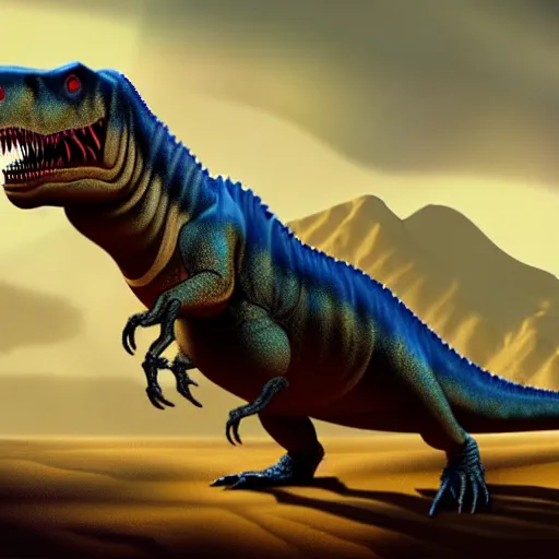 Prompt: Jesus as a t-rex, matte painting, 4K