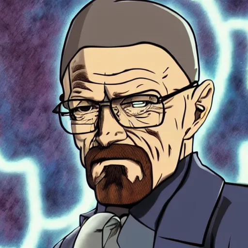 Image similar to walter white in jojo's bizzare adventure