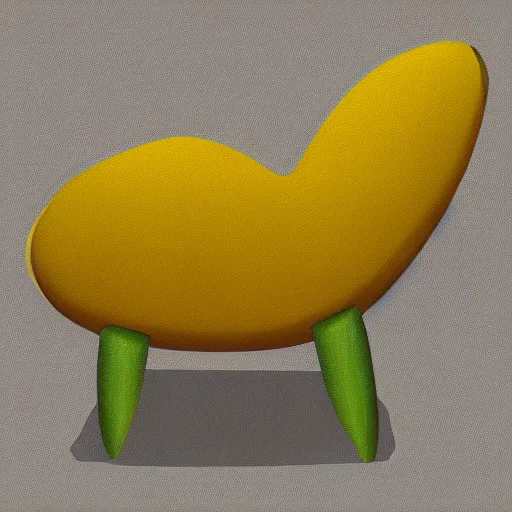 Image similar to digital painting of an armchair in the shape of an avocado cinematic lightning 4k award winning artstation