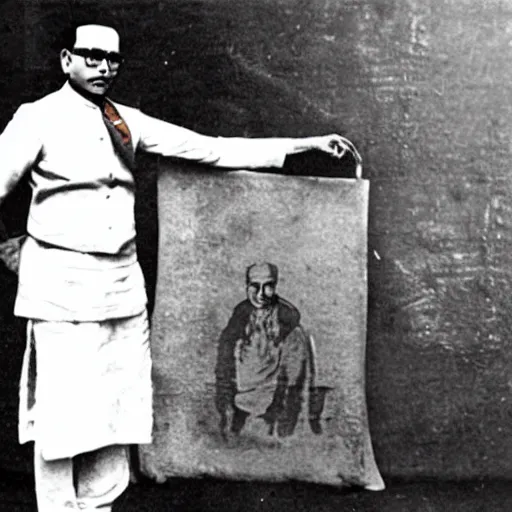 Image similar to Veer Savarkar holding the Indian flag