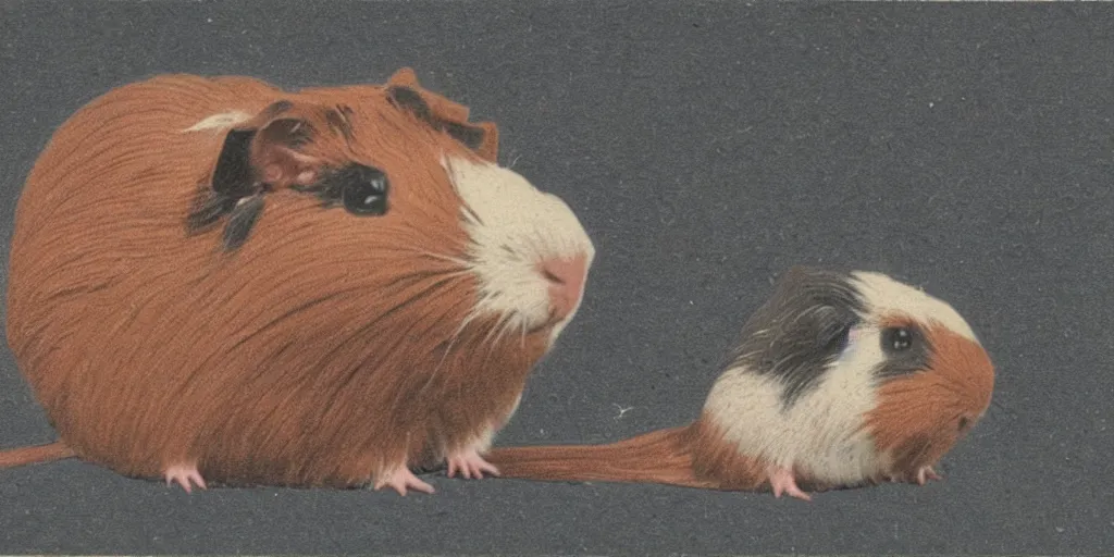 Image similar to a 1 9 1 0 s postcard of a guinea pig