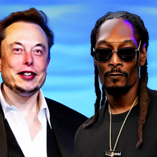 Prompt: “Elon musk and snoop dog having a good conversation together”