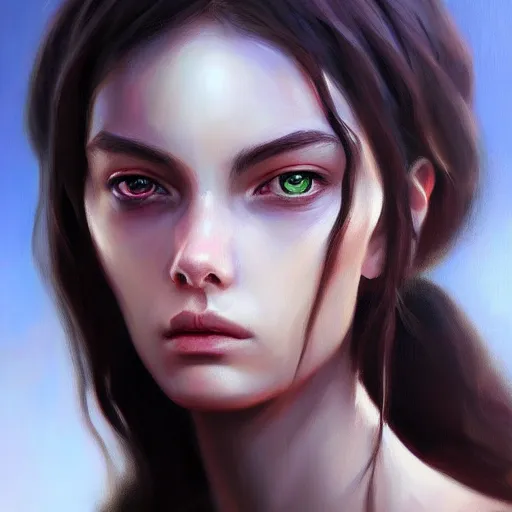 Prompt: earths last hope, concept art oil painting, portrait ethereal by eren arik, extremely detailed, brush hard, artstation, soft light, zoomed out