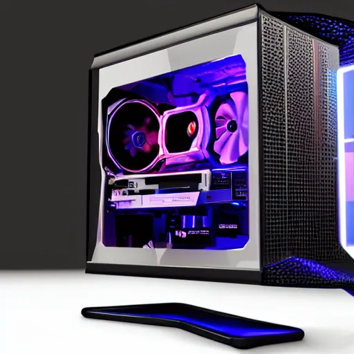 Prompt: gaming pc from the future