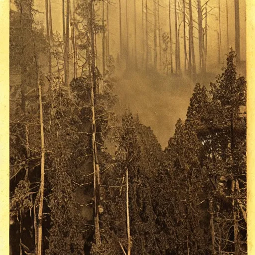 Prompt: “forest fire, 1900’s photo”