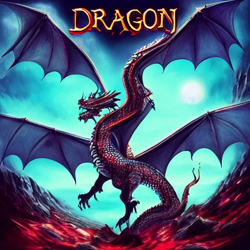 Image similar to dragon album art, poster, cover art, epic, dramatic