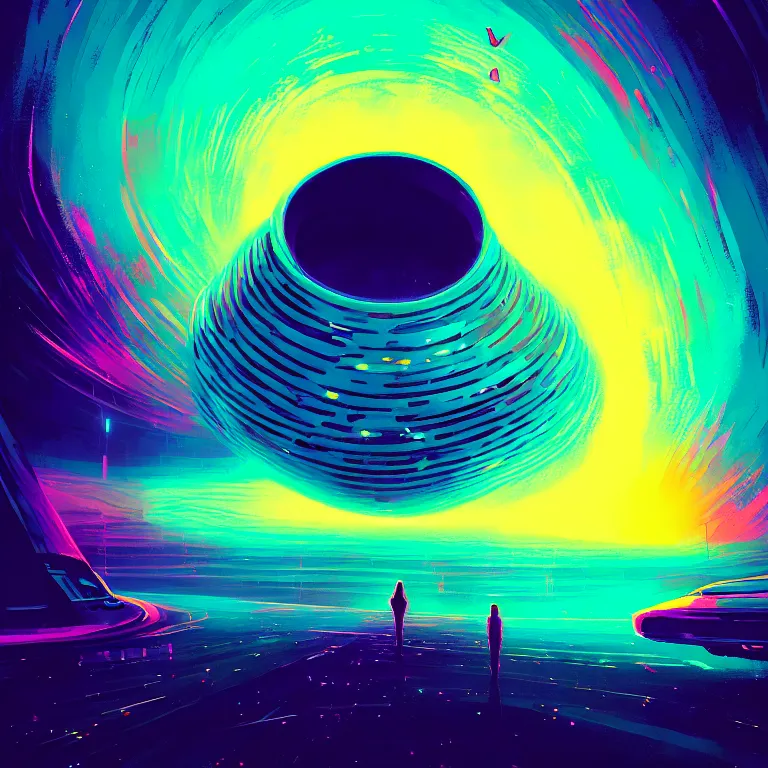 Image similar to psychedelic disco that can ’ t escape vortex black hole 4 k award winning digital art by alena aenami les edwards