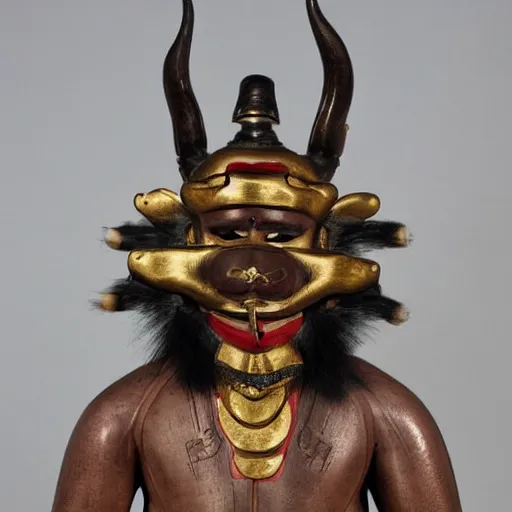 Image similar to arabian samurai, 1 9 th century, oni mask